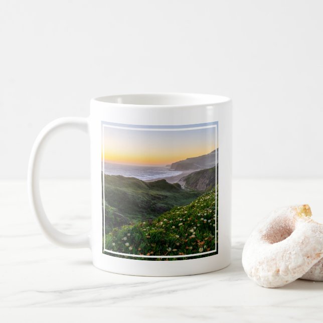 Blumen | Santa Cruz Kalifornien Kaffeetasse (Mit Donut)