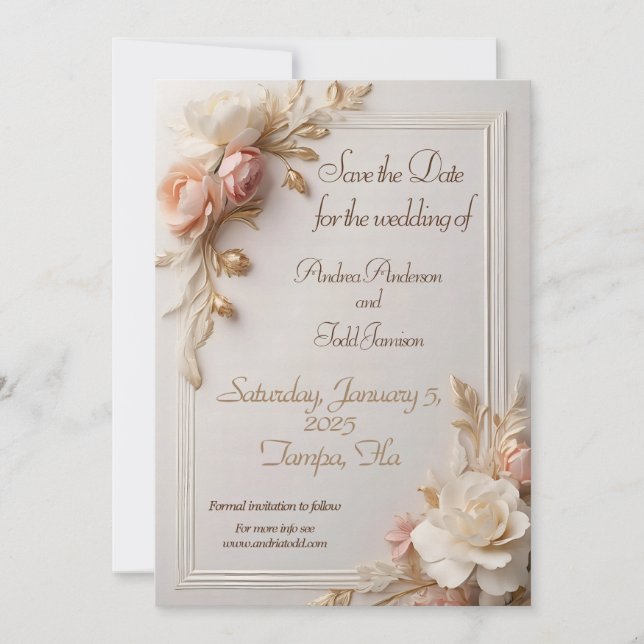 Blumen Save The Date (Vorderseite)