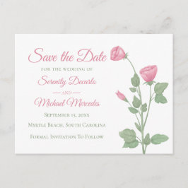 Blumen Save the Date Rosa Frühlingsblumen Hochzeit Ankündigungspostkarte