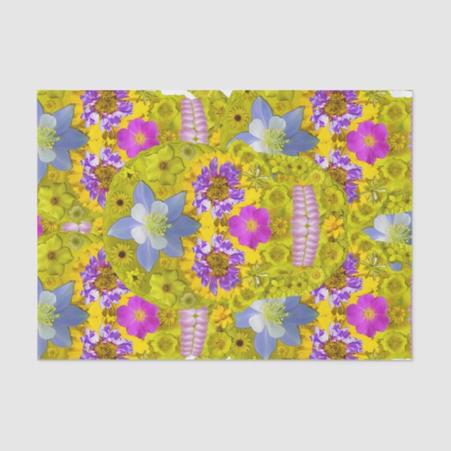 Blumen-Schädel 3 Seidenpapier (Vorderseite)