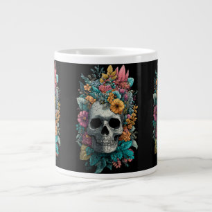 Blumen-Schädel – Gothic Botanical Art Spezialtasse Jumbo-Tasse