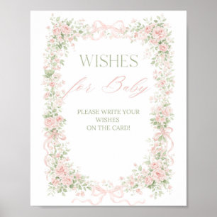 Blumen-Schleife Baby in Blüte Mädchen Wünsche für  Poster