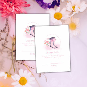 Blumen-Schleife-Regenstiefel-Windel-Raffle-Baby-Pa Begleitkarte
