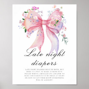 Blumen-Schleife - Späte Nacht Windeln Spiel Poster