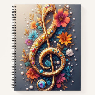 Blumen-Schlüssel Violett Notizbuch