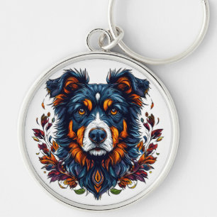 🐶 Blumen-Schlüsselanhänger mit süßem Hund für Tie Schlüsselanhänger