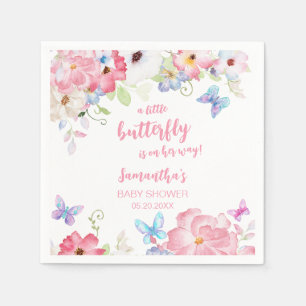 Blumen-Schmetterling-Baby-Party Serviette