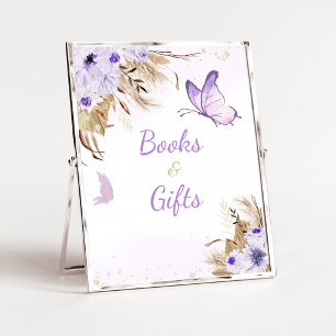 Blumen-Schmetterling-Baby-Shower-Bücher-und-Gesche Poster