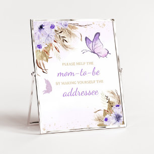 Blumen-Schmetterling-Baby-Shower-Umschlag-Station- Poster