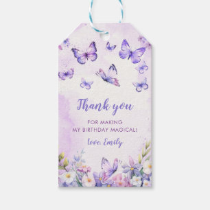 Blumen-Schmetterling-Geburtstags-Geschenk-Tags Geschenkanhänger