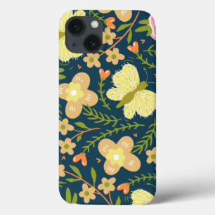 Blumen, Schmetterlinge und Glamour Nahtlos elegant Case-Mate iPhone Hülle