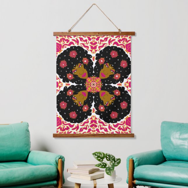 Blumen-Schönheit Wandteppich Mit Holzrahmen (Wohnzimmer)