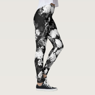 Blumen - Schwarzweiss Leggings