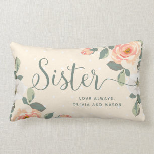 Blumen  Schwester des hübschen Pfirsich- Lendenkissen