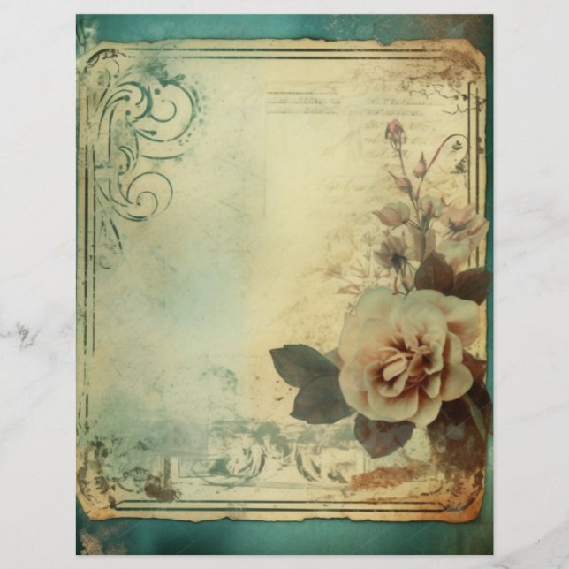 Blumen Scrapbook Papier (Vorderseite)