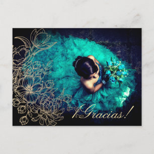 Blumen Scrollen Foto-Overlay individuell Postkarte