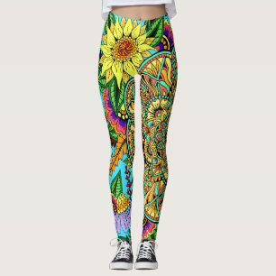 Blumen-SeiteMandala Leggings