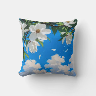 Blumen-Serie Kissenhülle — Weiße Magnolie Kissen
