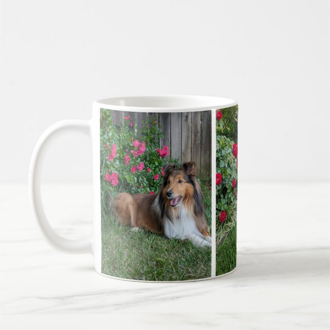 Blumen-Sheltie Kaffeetasse (Links)