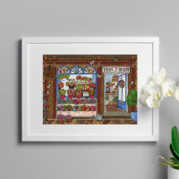 Blumen Shop Wasserfarben-Poster