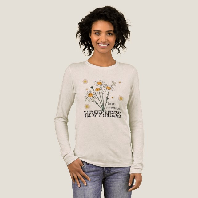 Blumen sind Glück Retro Margerite  Tri-Blend Shirt (Volle Vorderseite)