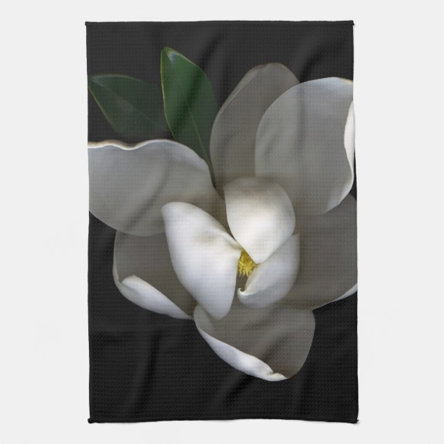 Blumen | Single White Magnolia Blossom Geschirrtuch (Vertikal)