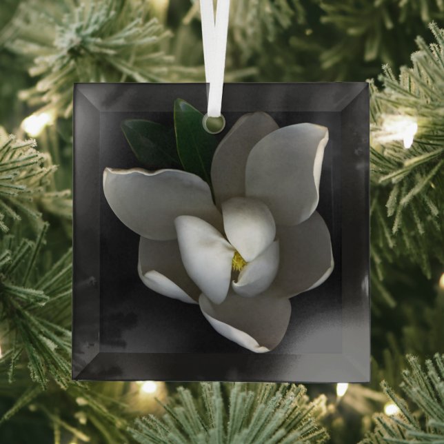 Blumen | Single White Magnolia Blossom Ornament Aus Glas (Insitu)