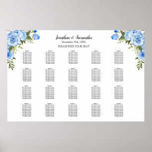 Blumen Sitzplan Hochzeit 20 Tische Poster