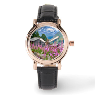 Blumen   Sommermatterhorn Schweiz Armbanduhr