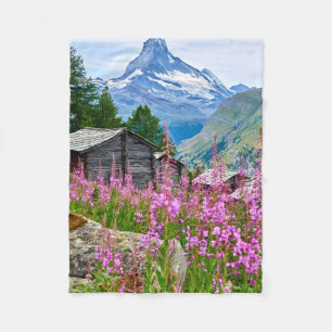 Blumen   Sommermatterhorn Schweiz Fleecedecke