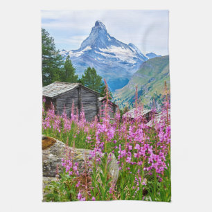Blumen   Sommermatterhorn Schweiz Geschirrtuch