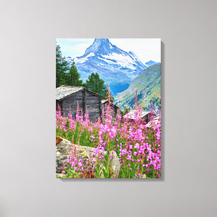 Blumen Sommermatterhorn Schweiz Leinwanddruck