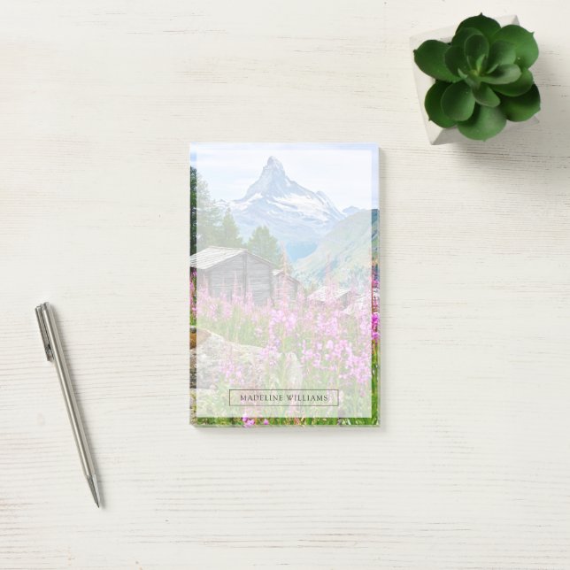 Blumen | Sommermatterhorn Schweiz Post-it Klebezettel (Büro)