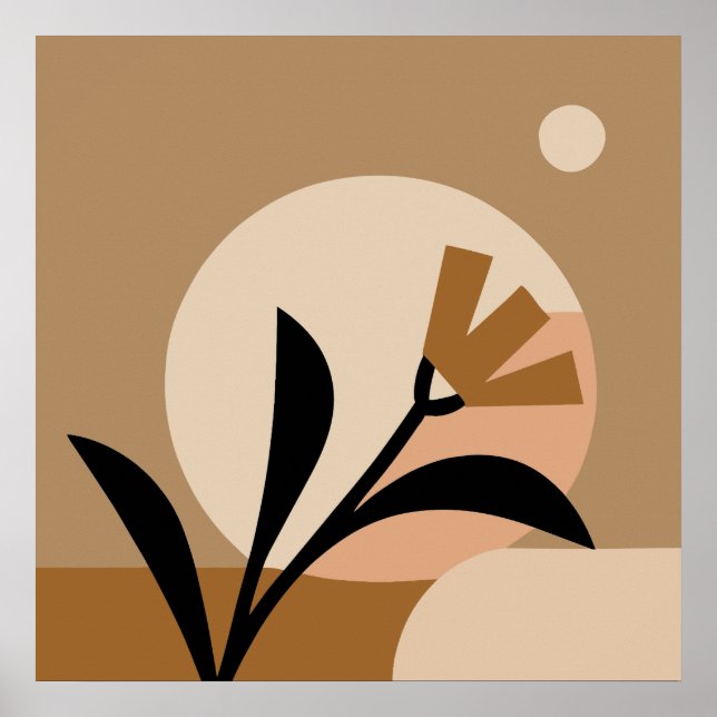 Blumen Sonne Boho Poster (Vorne)
