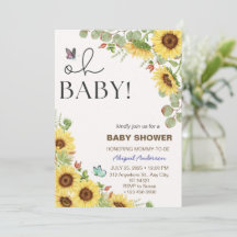 Blumen-Sonnen-Blumen-Mädchen-Baby-Party-Einladunge