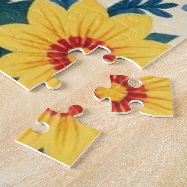 Blumen-Sonnenblumen-Volkskunst-Puzzle Puzzle (Seite)