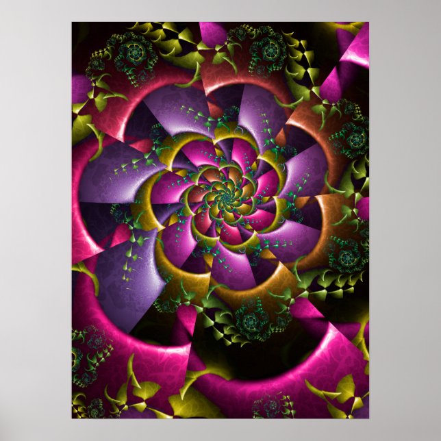 Blumen-Spin-Design Poster (Vorne)