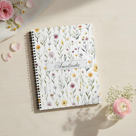 Blumen-Spiralblock – Elegant & Zart Notizbuch