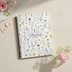 Blumen-Spiralblock – Elegant & Zart Notizbuch
