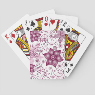 Blumen-Spirale Rosa und Weiß Muster Spielkarten