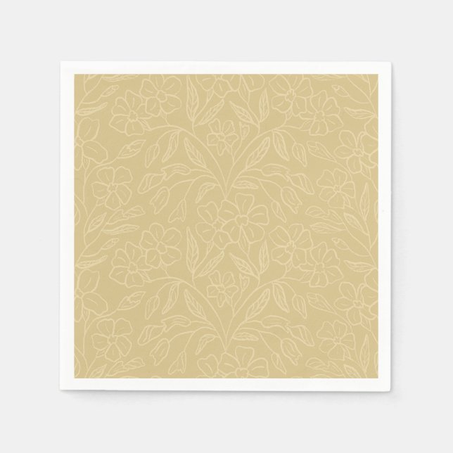 Blumen-Spitze in Gelb Serviette (Vorderseite)