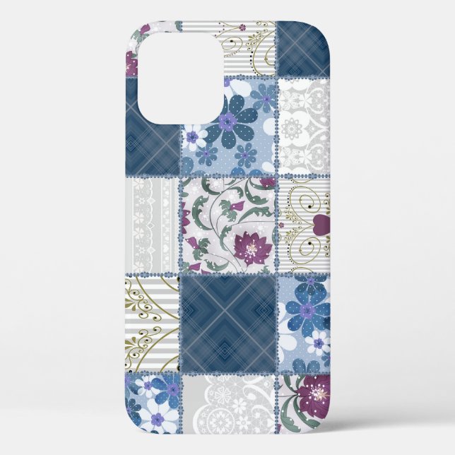 Blumen-Spitze: Nahtloser Patchwork-Hintergrund. Case-Mate iPhone Hülle (Rückseite)