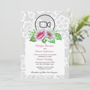 Blumen & Spitzen Virtual Wedding Einladung