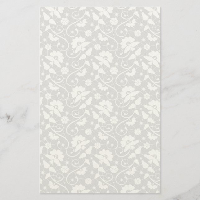 Blumen-Spitzenmuster Briefpapier (Vorderseite)