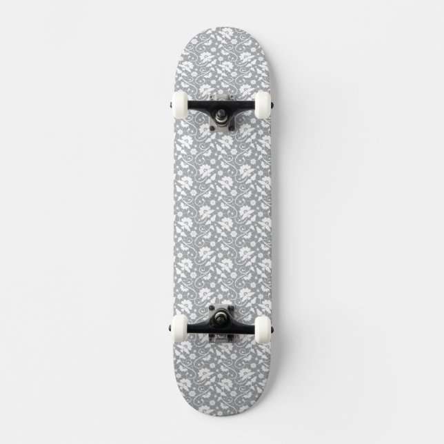 Blumen-Spitzenmuster Skateboard (Vorderseite)