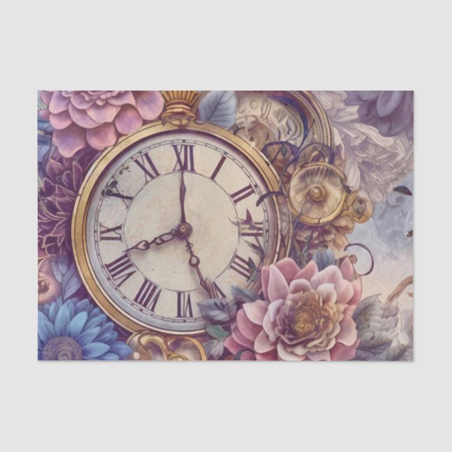 Blumen Steampunk Seidenpapier (Vorderseite)