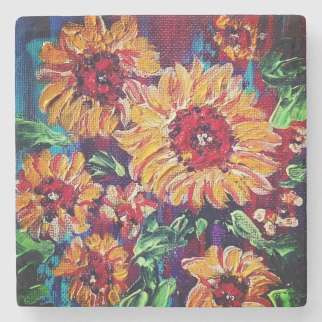Blumen Stein Untersetzer (Vorderseite)
