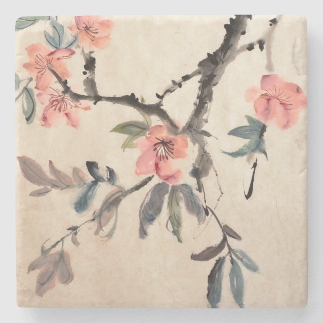 Blumen Steinuntersetzer (Vorderseite)