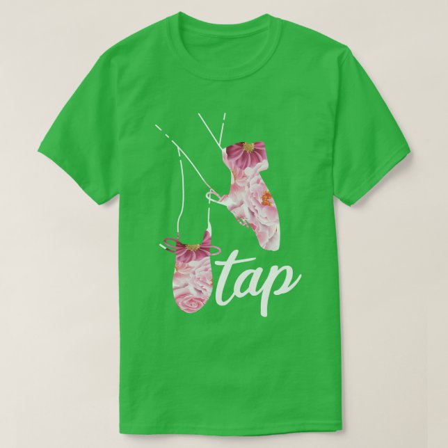 Blumen-Stich-Tanzschuhe T-Shirt (Design vorne)