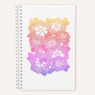 BLUMEN STRICKEN 5,5x8,5 Spiralblock Notizbuch